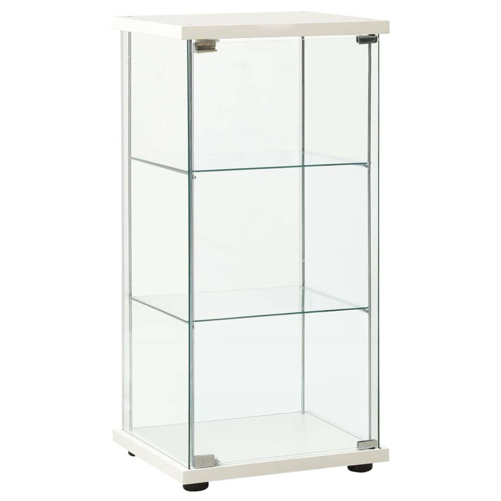 vidaXL Storage Cabinet Tempered Glass White vidaXL Storage Cabinet Tempered Glass White