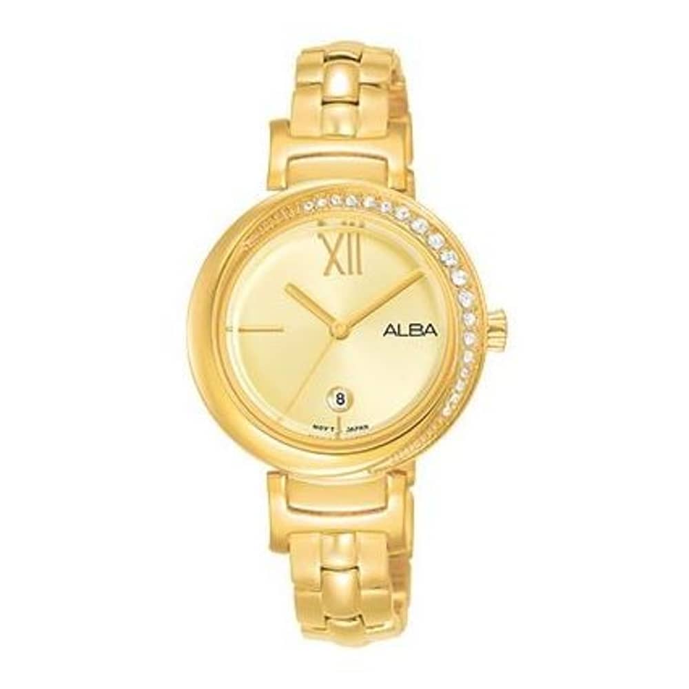 Alba AH7R76X1 Ladies Yellow Gold 3 Hands Date Watch