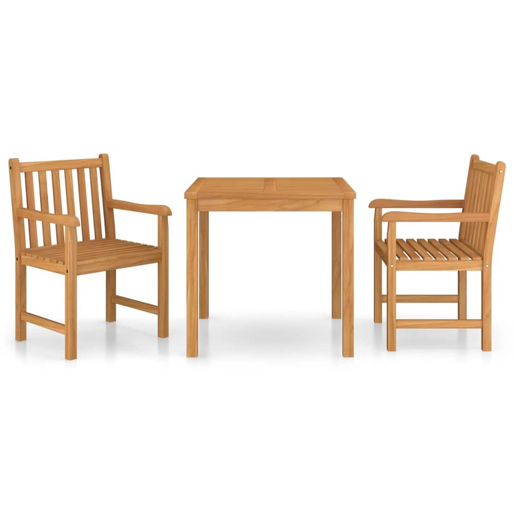 vidaXL 3 Piece Garden Dining Set Solid Teak Wood vidaXL 3 Piece Garden Dining Set Solid Teak Wood