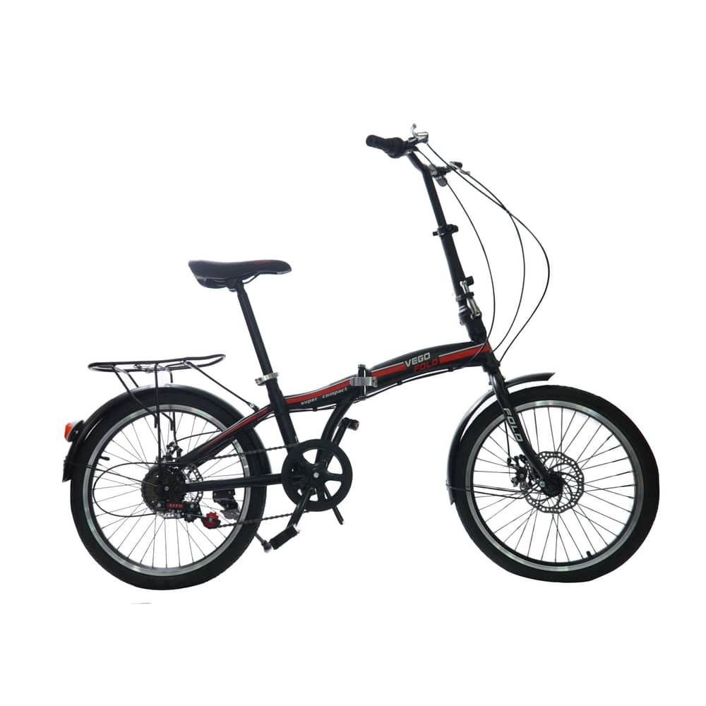 Vego Fold Folding Bike 6 Speed 20 Inch - Black