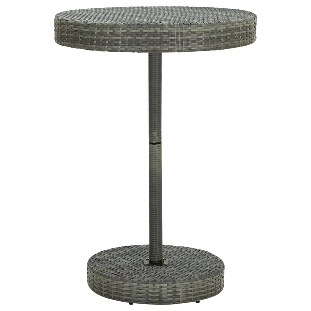 Vidaxl Garden Table Grey 75.5x106 Cm Poly Rattan Vidaxl Garden Table Grey 75.5x106 Cm Poly Rattan