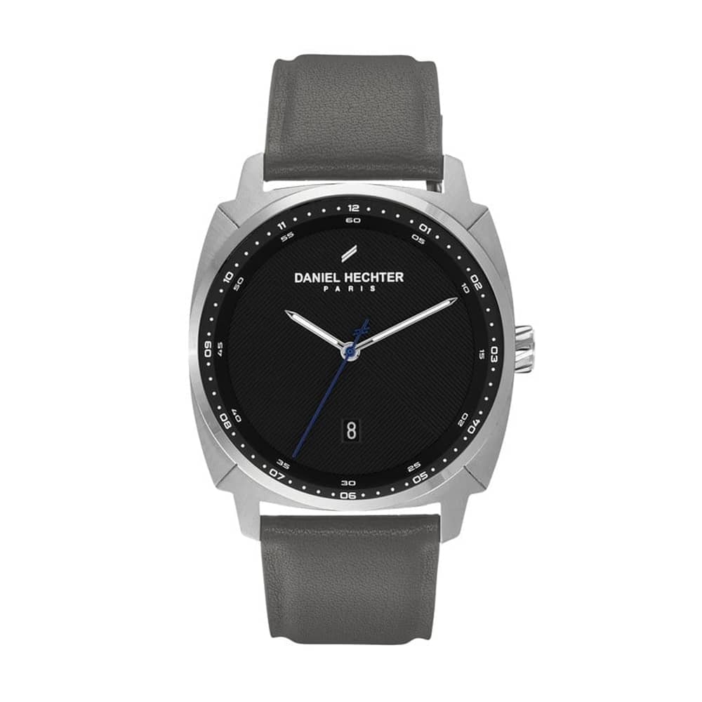 Daniel Hechter Carr cendre Grey genuine Leather Mens Watch