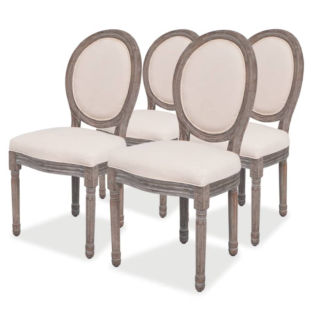 vidaXL Dining Chairs 4 pcs Linen vidaXL Dining Chairs 4 pcs Linen