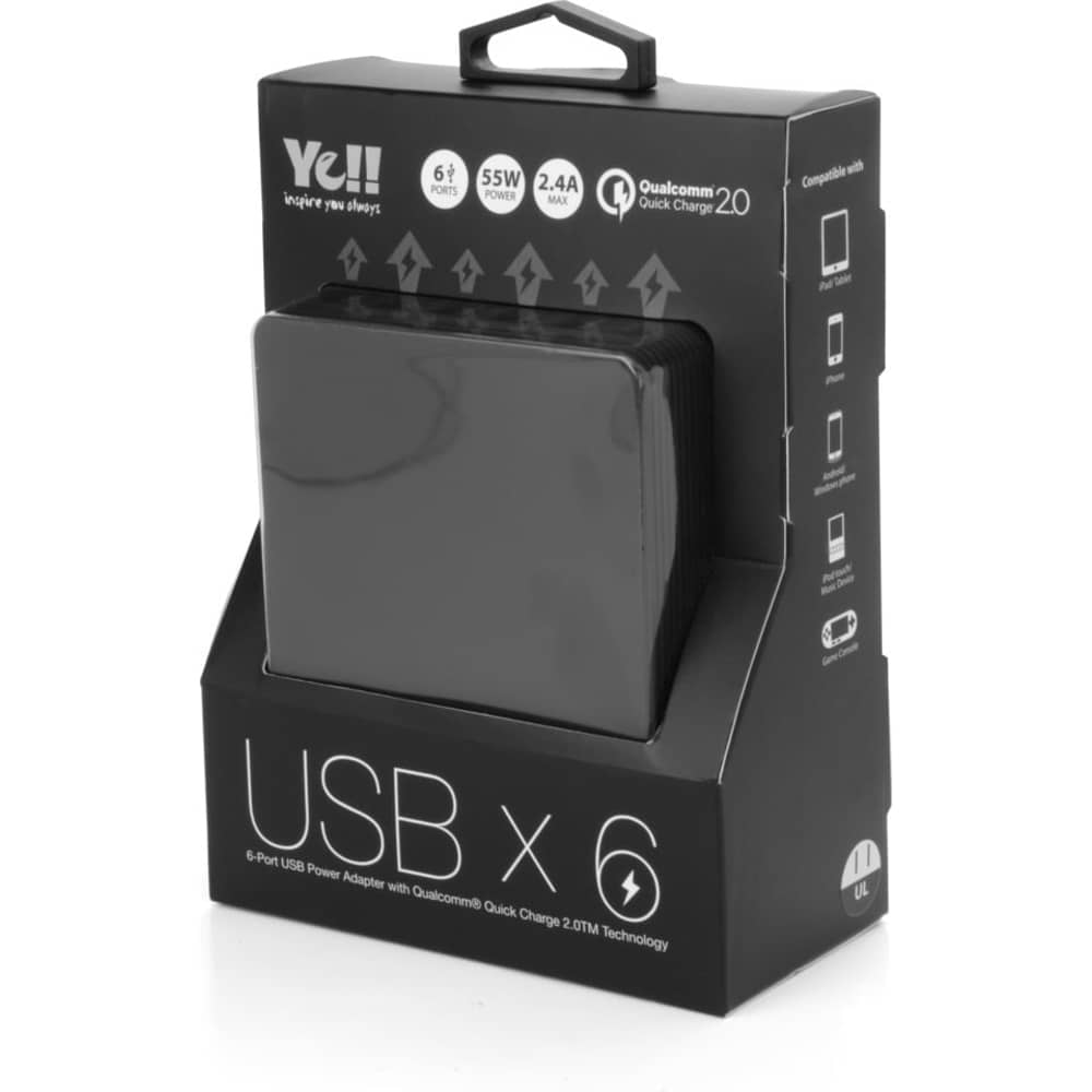 Yell UA5116 USB Output Adapter Quick Charge Red Yell UA5116 USB Output Adapter Quick Charge Red