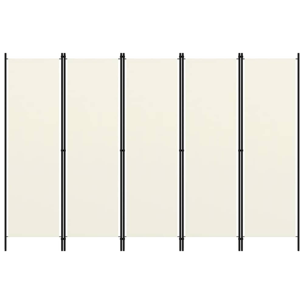 Vidaxl 5-panel Room Divider Cream White 250x180 Cm Vidaxl 5-panel Room Divider Cream White 250x180 Cm