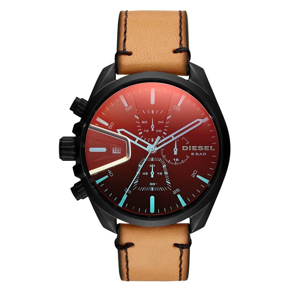 Diesel DZ4471 Leather with iridescent lens Mens Watch