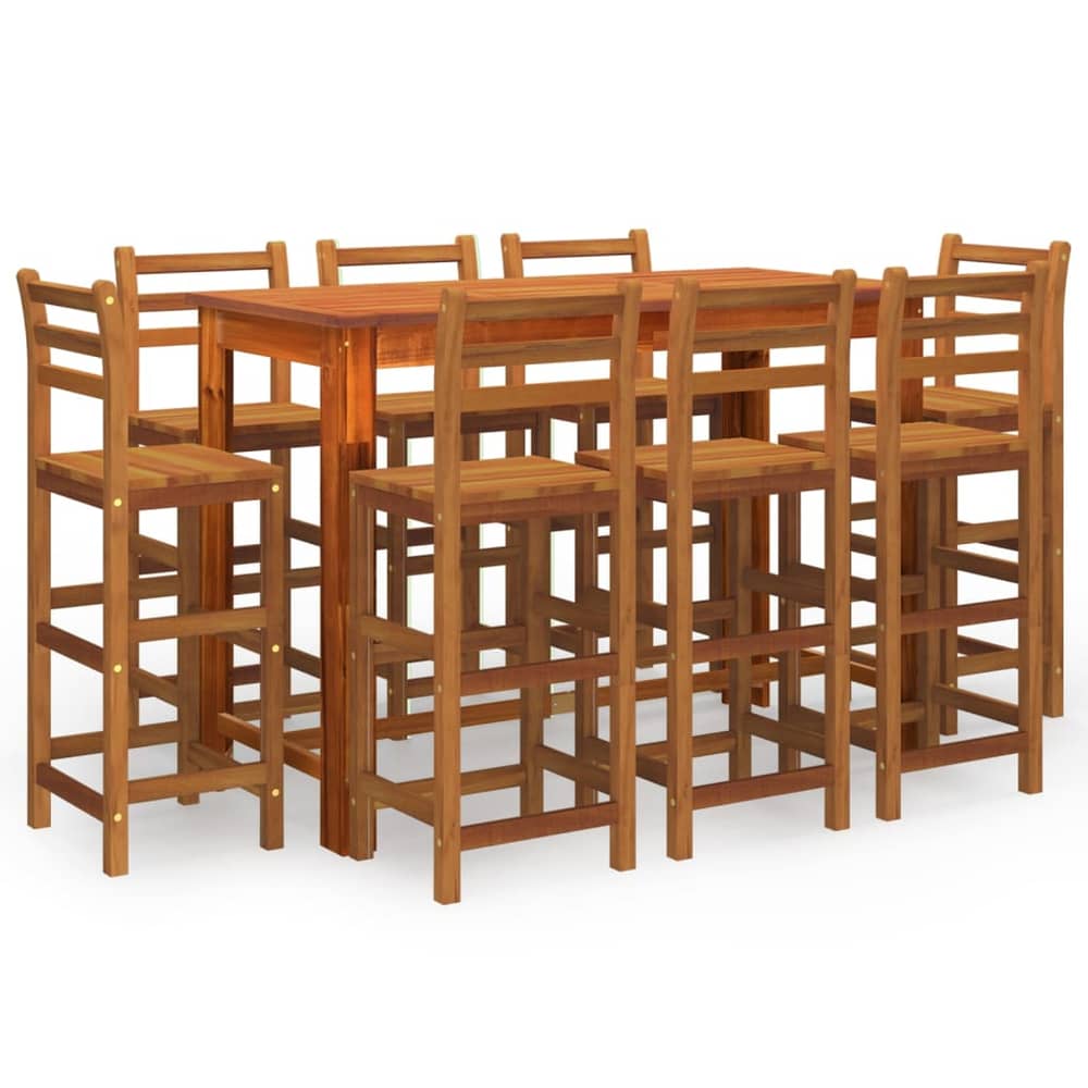vidaXL 9 Piece Garden Bar Set Solid Wood Acacia vidaXL 9 Piece Garden Bar Set Solid Wood Acacia
