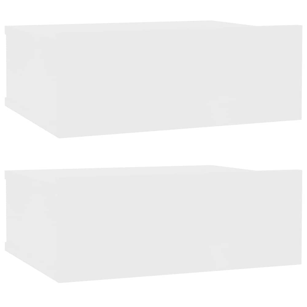 vidaXL Floating Nightstands 2 pcs White 40x30x15cm Engineered Wood vidaXL Floating Nightstands 2 pcs White 40x30x15cm Engineered Wood