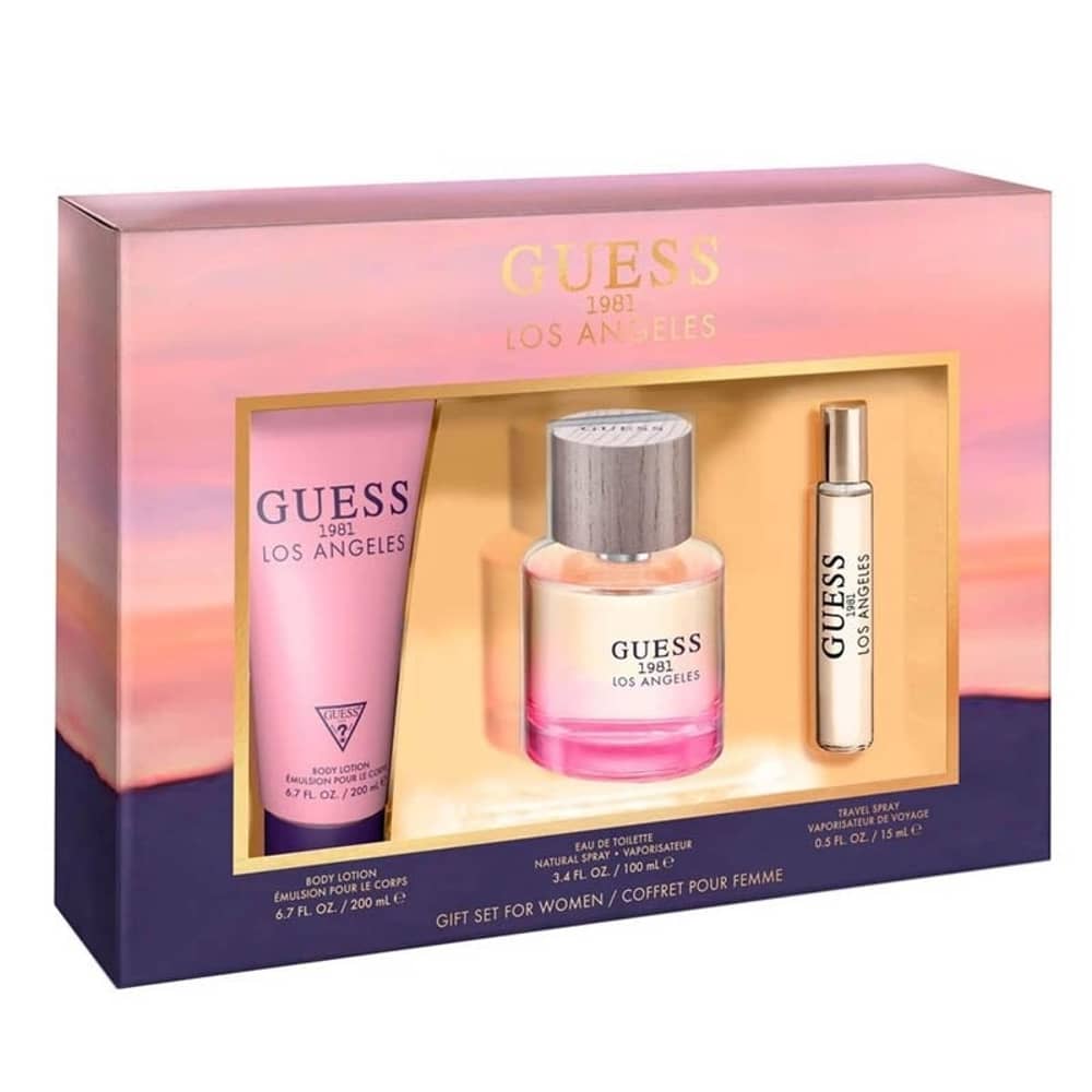 Guess 1981 Los Angeles Edt 100ml+15ml Travel Spray+200 Bl Set For Women Guess 1981 Los Angeles Edt 100ml+15ml Travel Spray+200 Bl Set For Women