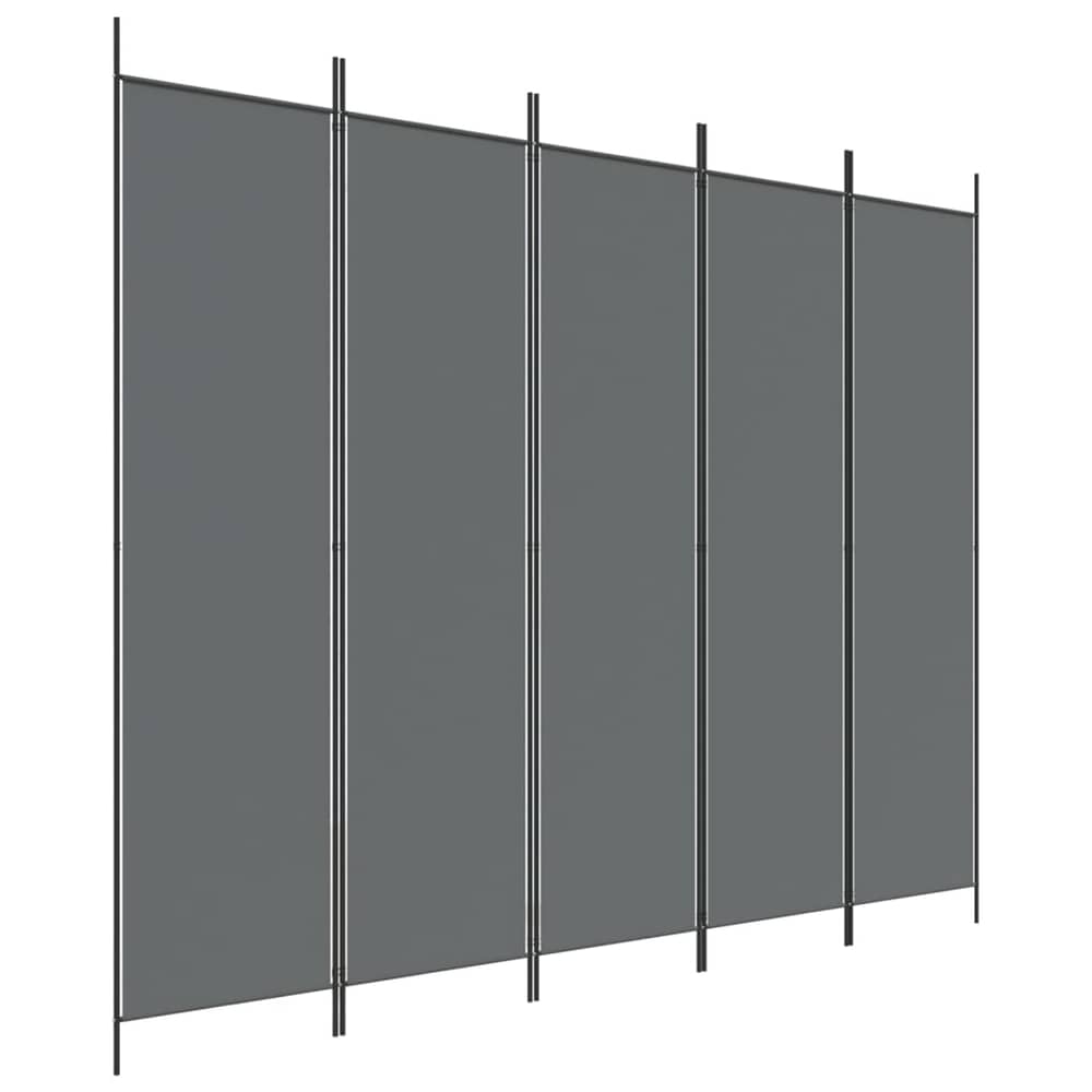 vidaXL 5-Panel Room Divider Anthracite 250x200 cm Fabric vidaXL 5-Panel Room Divider Anthracite 250x200 cm Fabric