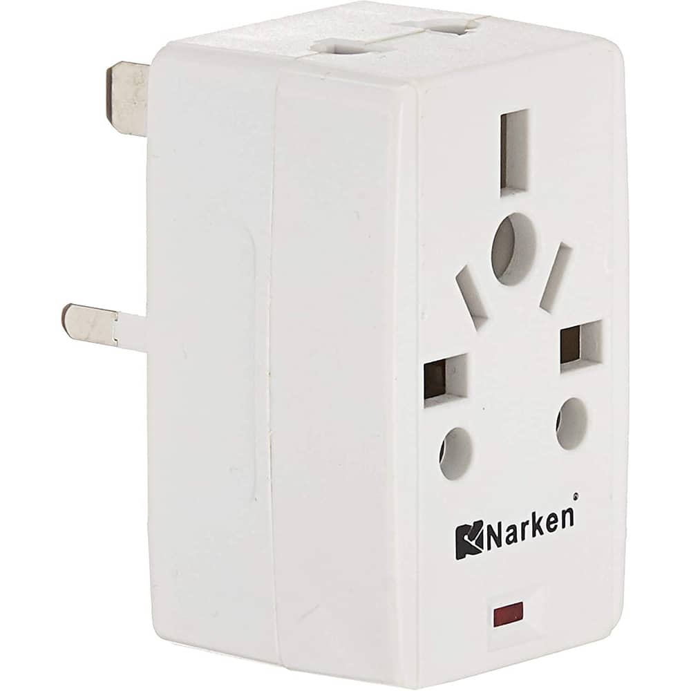 Narken Multi Function Adapter 1-3 Way Uk Plug To Uk 3 Square Pin+europe Type C Plug 2 Round Pin/us Type A Plug 2 Pin Converter Socket, With Fuse And Indicate Light Max13a, 250v 1 Unit Narken Multi Function Adapter 1-3 Way Uk Plug To Uk 3 Square Pin+europe Type C Plug 2 Round Pin/us Type A Plug 2 Pin Converter Socket, With Fuse And Indicate Light Max13a, 250v 1 Unit
