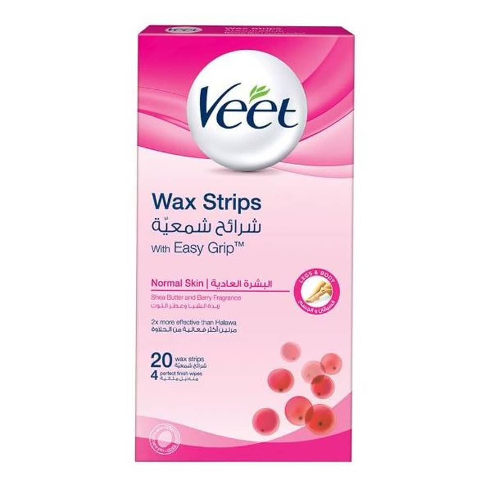 Veet Hair Removal Cold Wax Strips Normal Skin 20 Count
