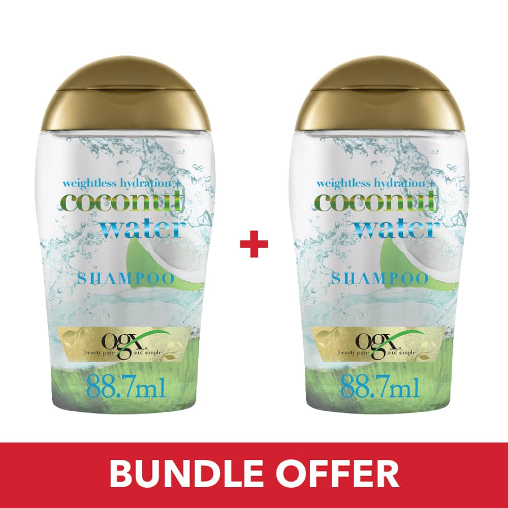OGX Shampoo Weightless Hydration + Coconut Water 88ml - Pack of 2 Pieces (Bundle Offer)