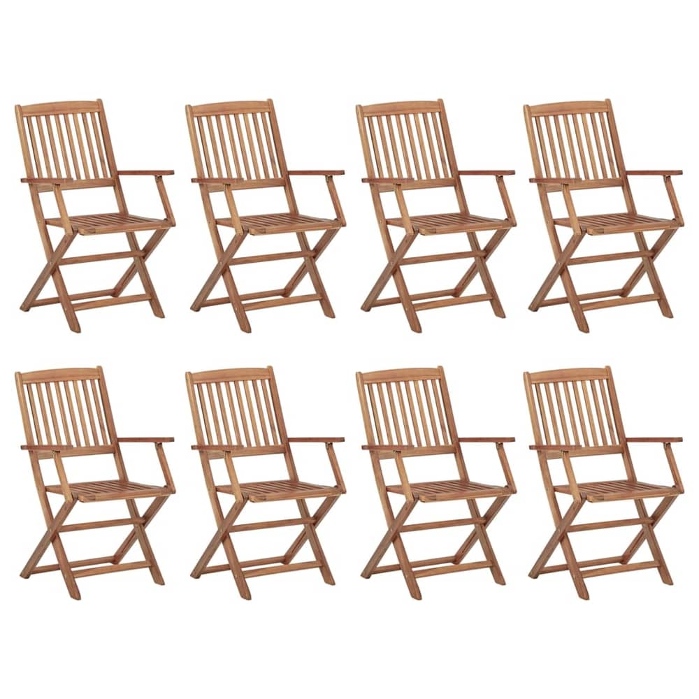 vidaXL Folding Outdoor Chairs 8 pcs Solid Acacia Wood vidaXL Folding Outdoor Chairs 8 pcs Solid Acacia Wood