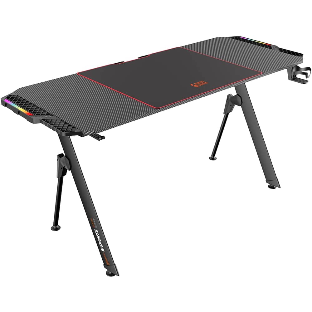 Porodo Gaming E-sports Gaming Desk With Rgb Led Light Panel Black Porodo Gaming E-sports Gaming Desk With Rgb Led Light Panel Black