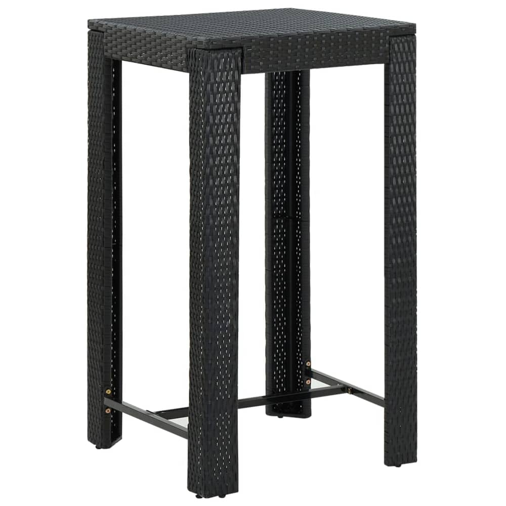 Vidaxl Garden Bar Table Black 60.5x60.5x110.5 Cm Poly Rattan Vidaxl Garden Bar Table Black 60.5x60.5x110.5 Cm Poly Rattan