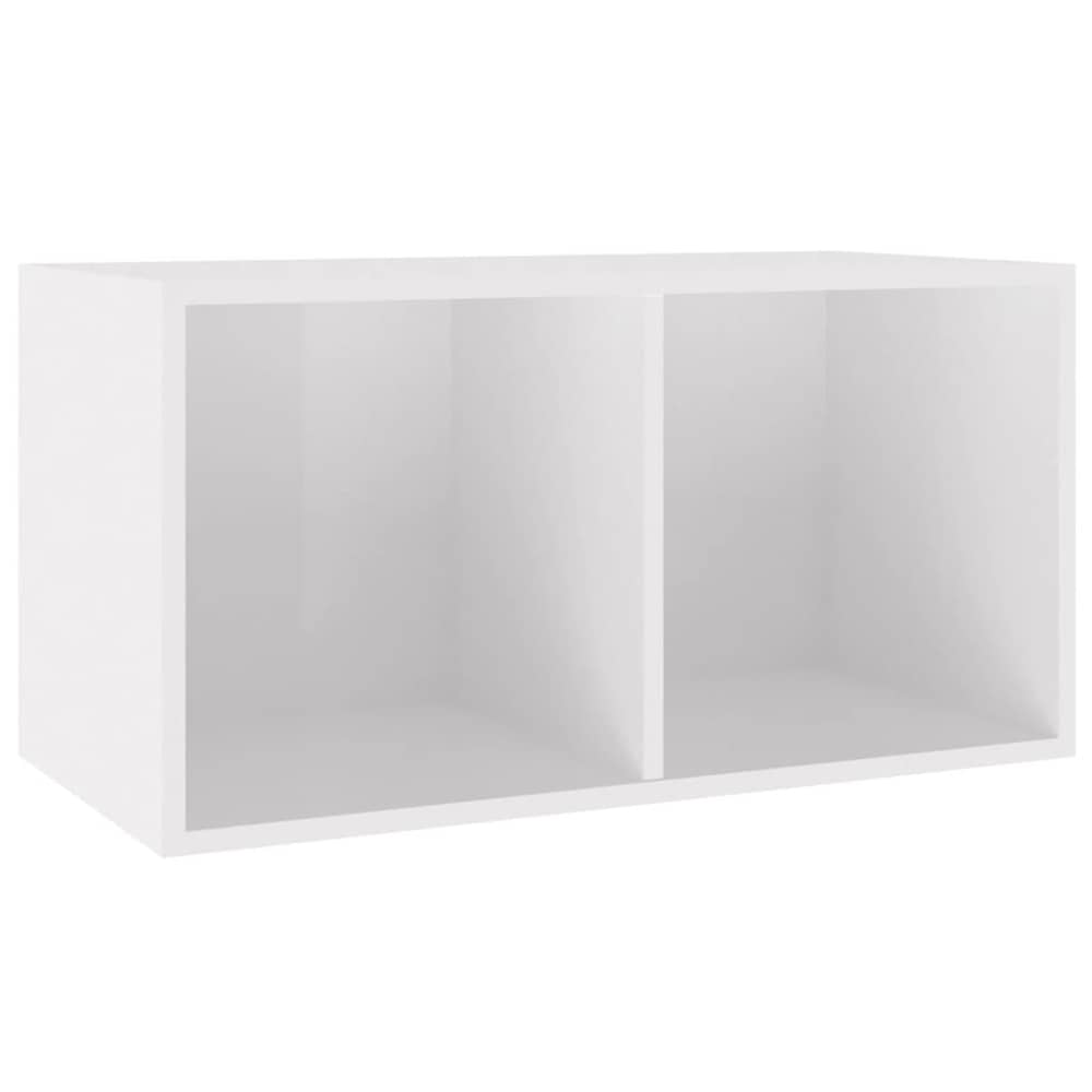 vidaXL Vinyl Storage Box High Gloss White 71x34x36 cm Engineered Wood