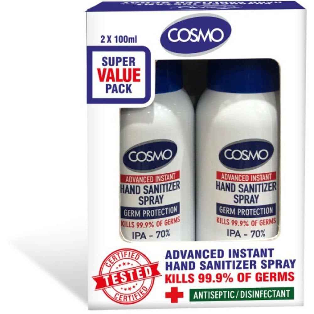 Cosmo Hand Sanitizer Spray 100ml x Pack of 2 Cosmo Hand Sanitizer Spray 100ml x Pack of 2