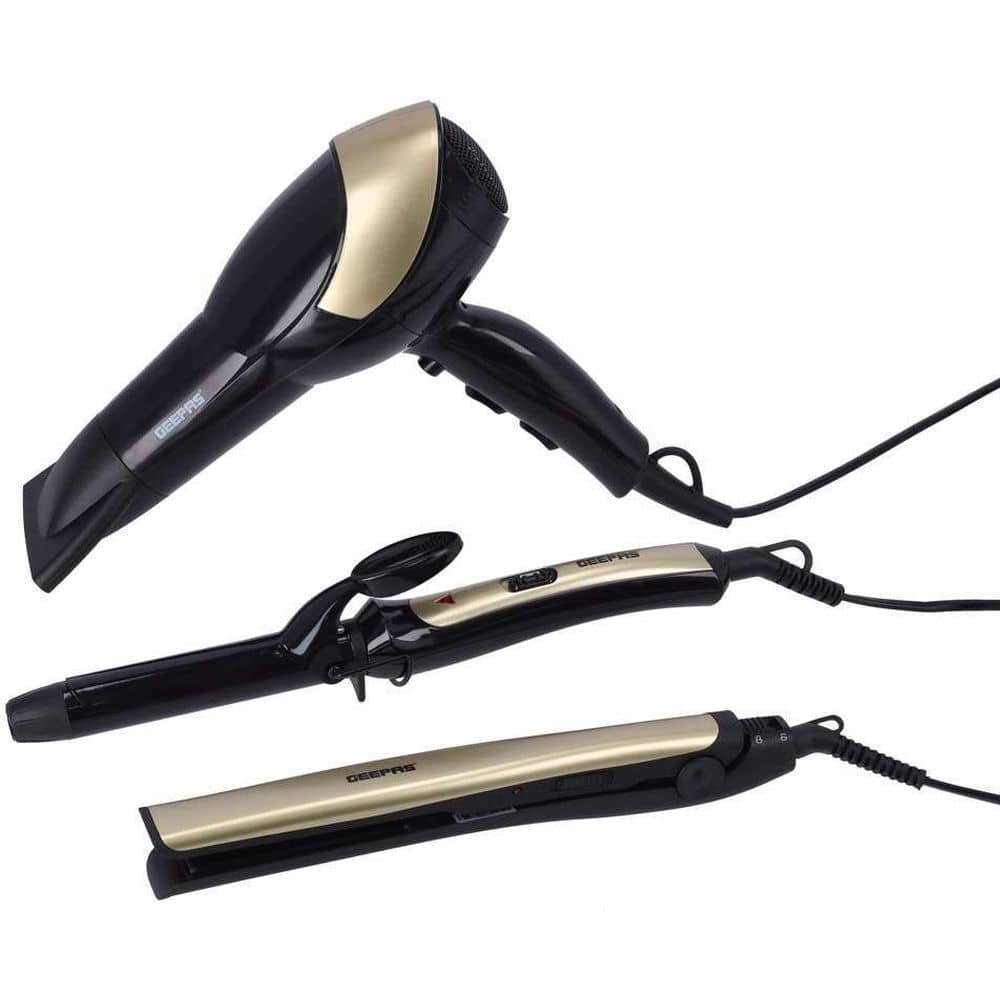 Geepas Dryer/Straightner/Curler 3 in 1 Hair Styling Set 2200 Watts GHF86055 Geepas Dryer/Straightner/Curler 3 in 1 Hair Styling Set 2200 Watts GHF86055