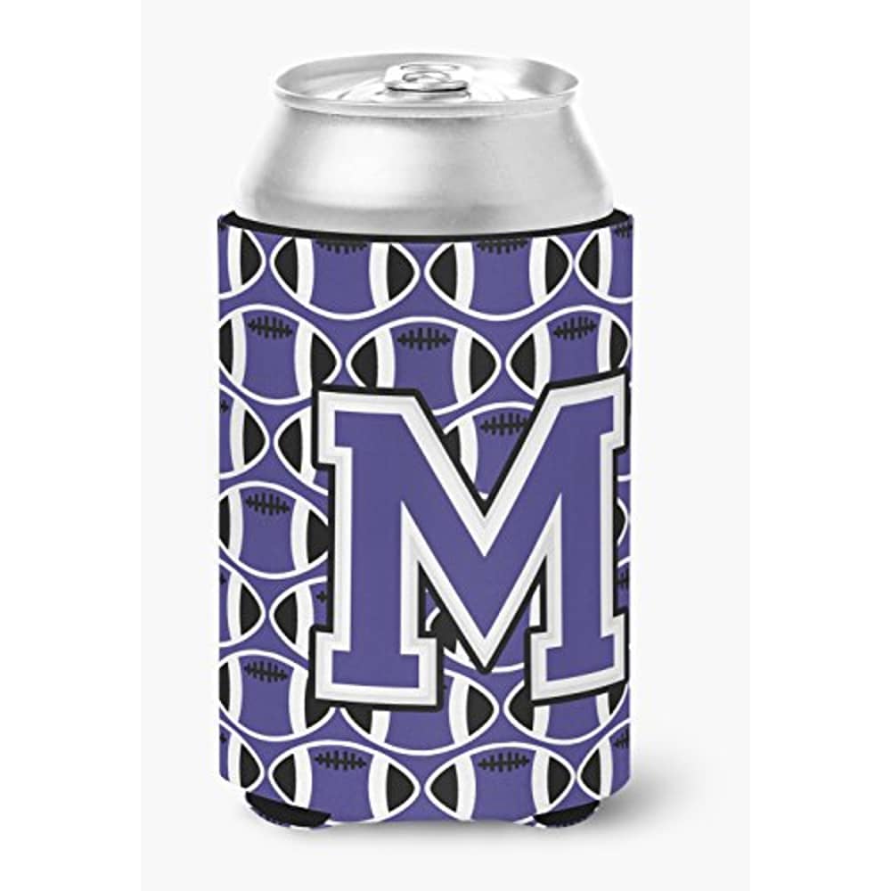 Caroline's Treasures Cj1068-Mcc Letter M Football Purple And White Can Or Bottle Hugger, Can Hugger, Multicolor Caroline's Treasures Cj1068-Mcc Letter M Football Purple And White Can Or Bottle Hugger, Can Hugger, Multicolor