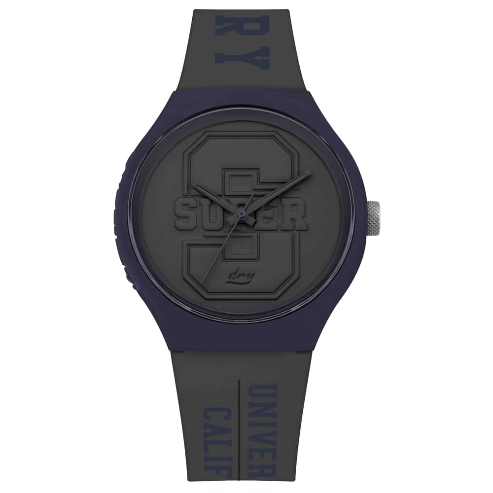 Superdry Urban Xl Varsity Grey Silicone Analog Men Watch