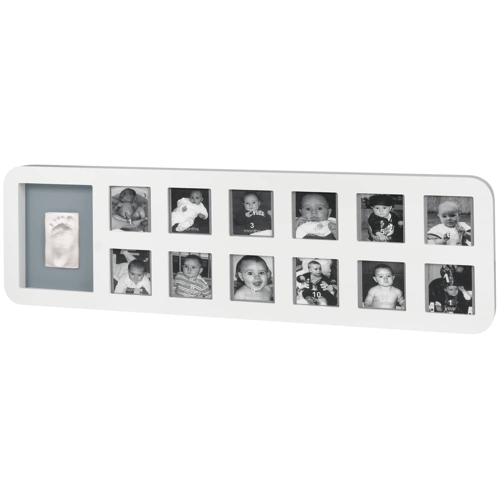 Baby Art First Year Print Frame White & Grey