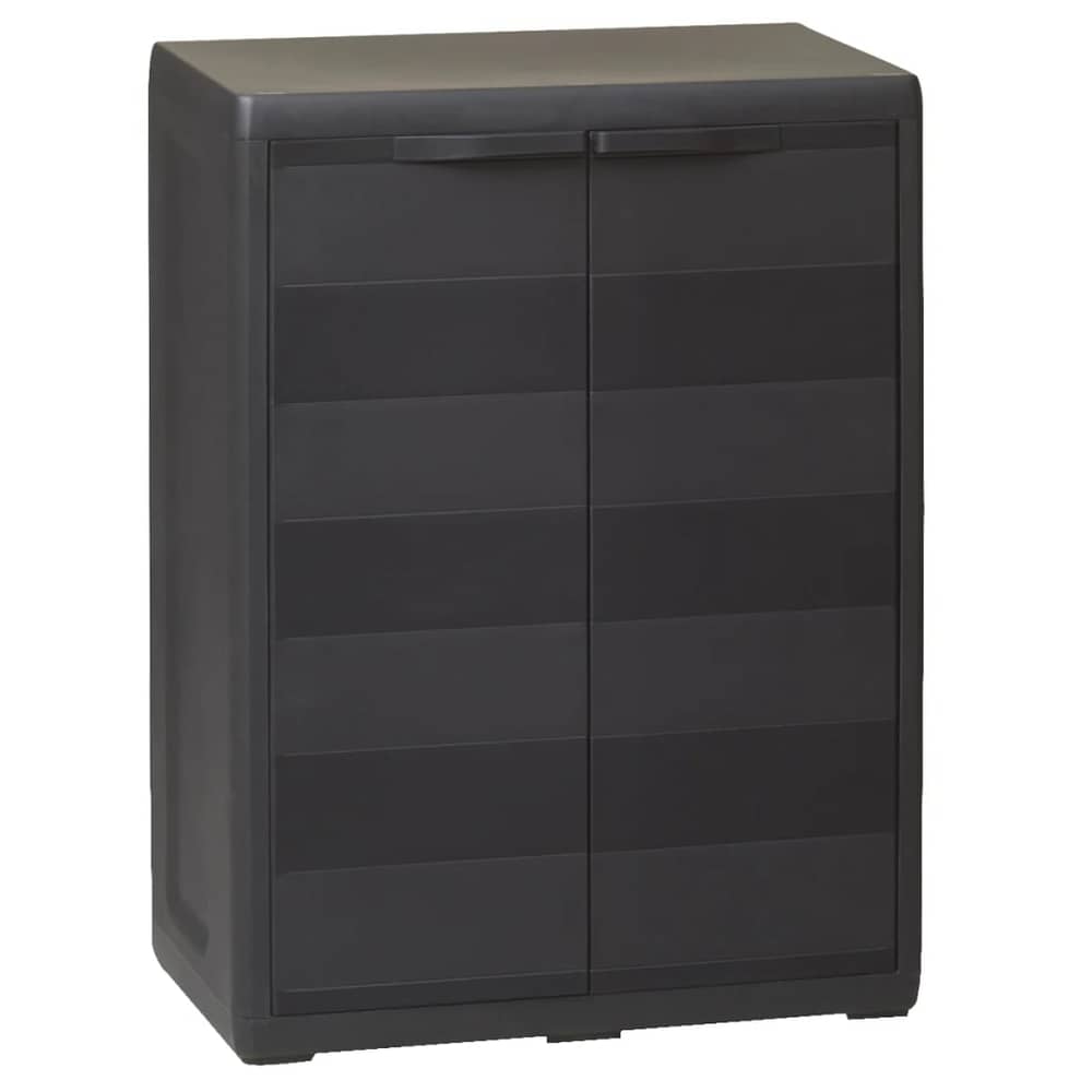 Vidaxl Garden Storage Cabinet With 1 Shelf Black Vidaxl Garden Storage Cabinet With 1 Shelf Black