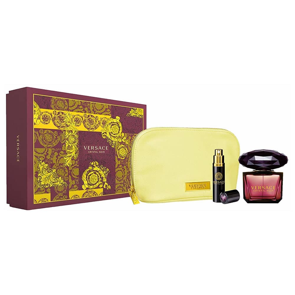 Versace Crystal Noir Gift Set For Women (Crystal Noir 90ml EDT + Crystal Noir 10ml EDT + Bag)