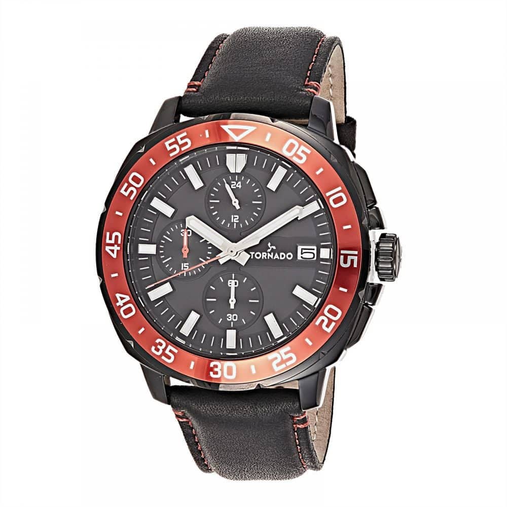 Tornado Black Leather Men Watch T8104-BLBBR Tornado Black Leather Men Watch T8104-BLBBR