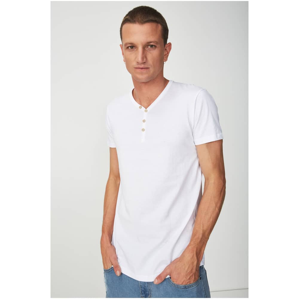 Cotton On Essential Henley White Extra Small