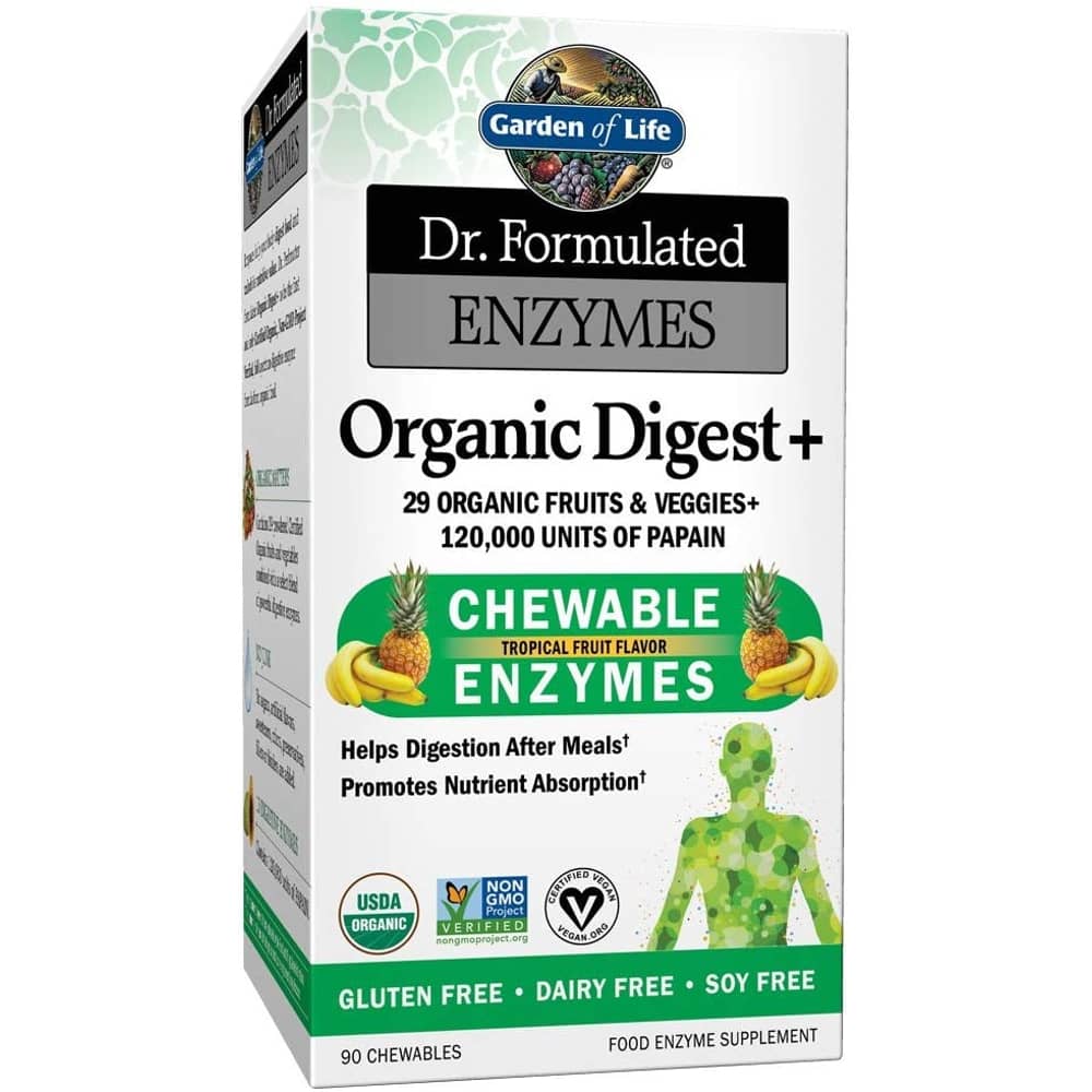 Garden Of Life Dr.Formulated Enzymes Organic Digest+ Tropical Fruit Flavor 90 Chewables Garden Of Life Dr.Formulated Enzymes Organic Digest+ Tropical Fruit Flavor 90 Chewables