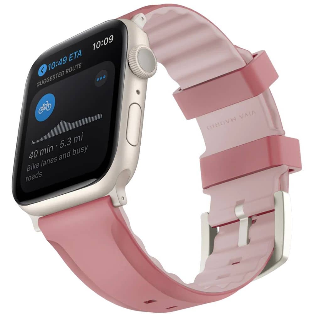 فيفا مدريد فينتركس حزام رياضي من السيليكون لساعة أبل 198 مم وردي