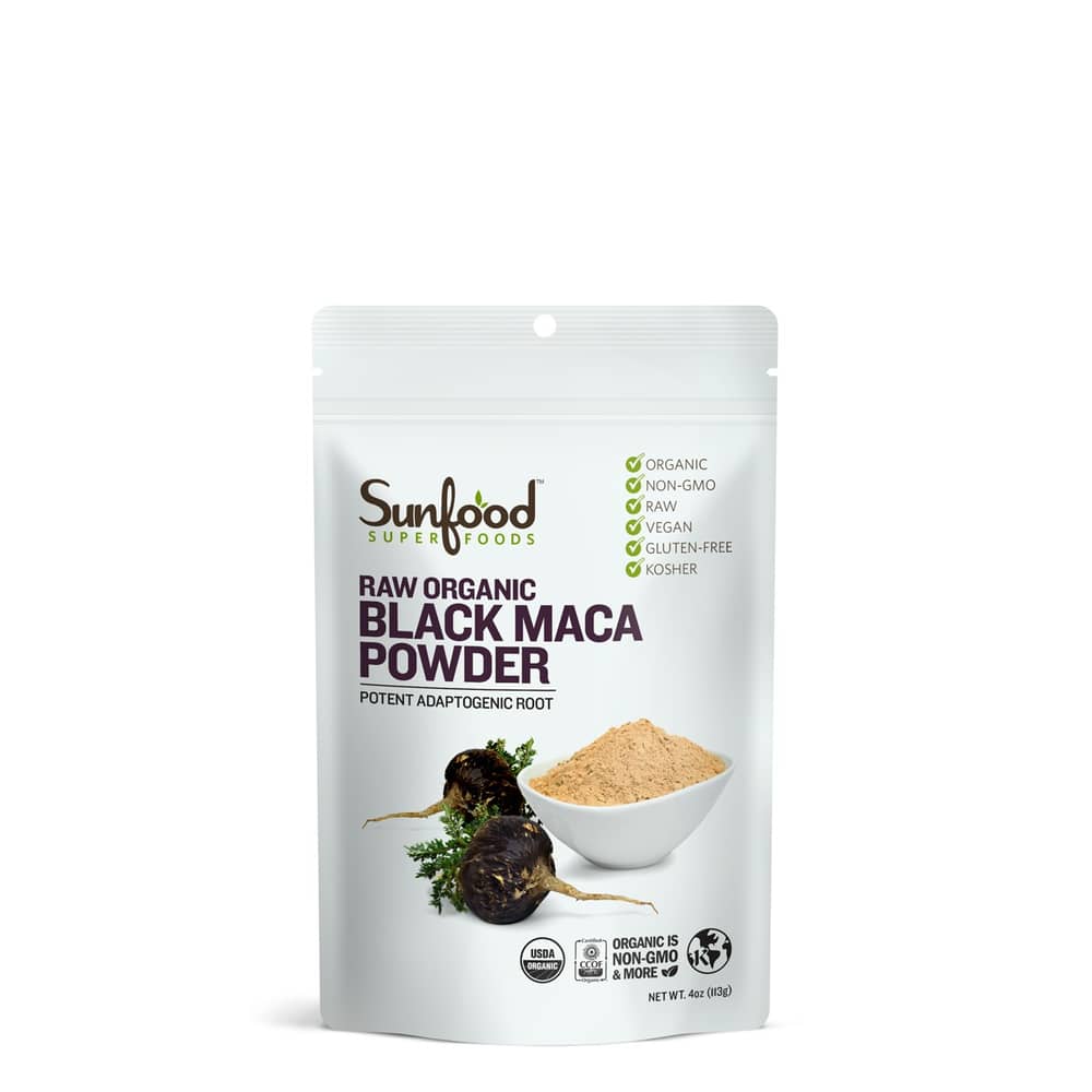 Sunfood Superfoods Raw Organic Black Maca Powder 4oz