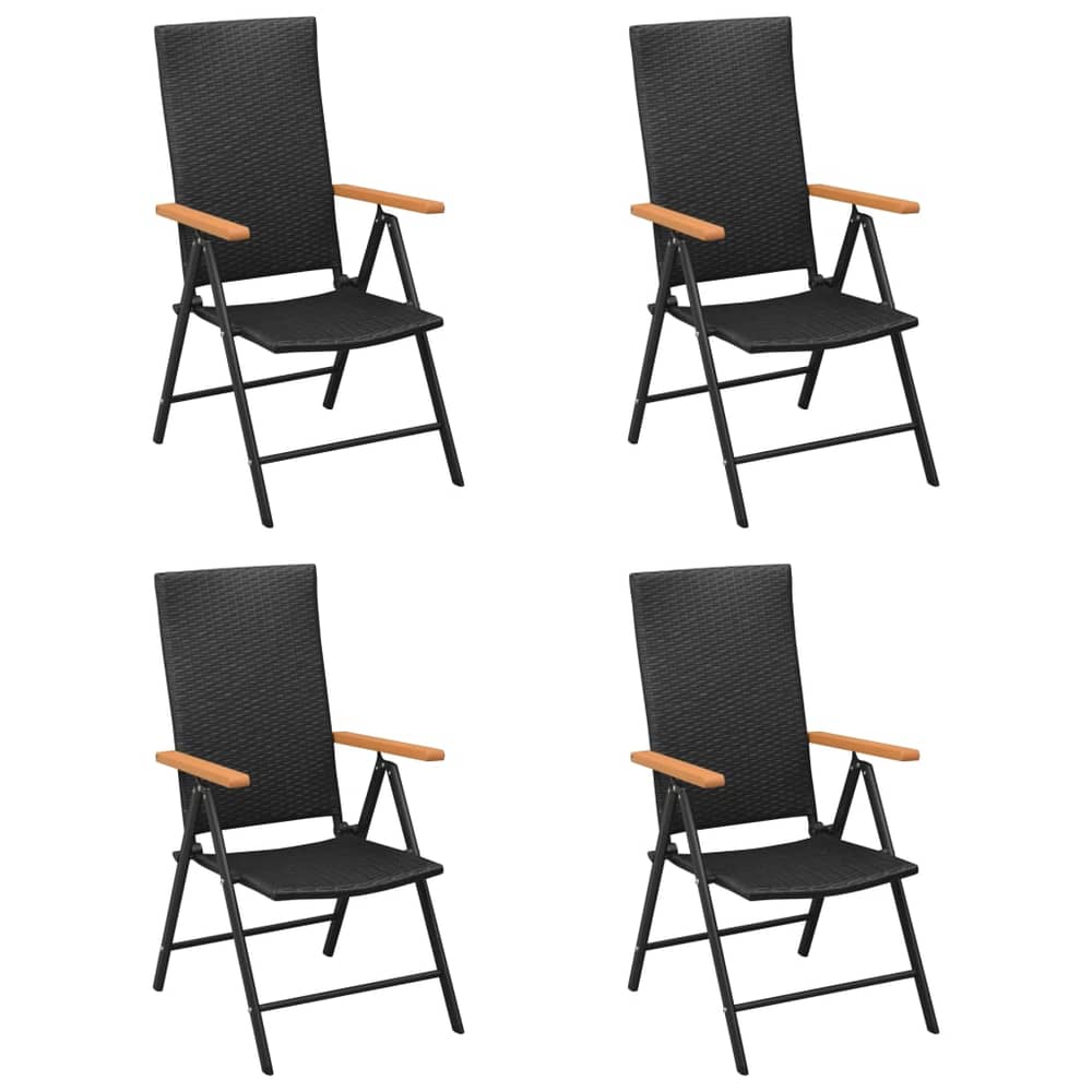 Vidaxl Garden Chairs 4 Pcs Poly Rattan Black Vidaxl Garden Chairs 4 Pcs Poly Rattan Black