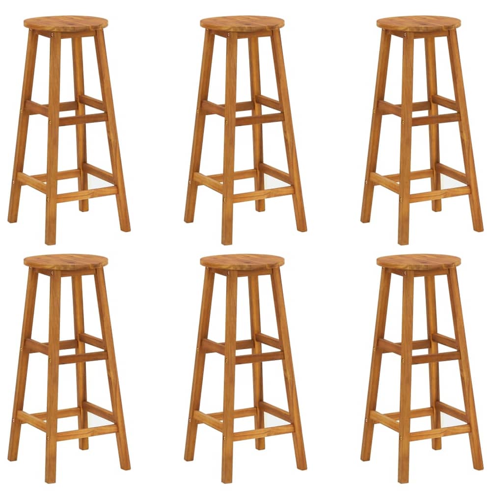 Vidaxl Bar Stools 6 Pcs Solid Acacia Wood Vidaxl Bar Stools 6 Pcs Solid Acacia Wood