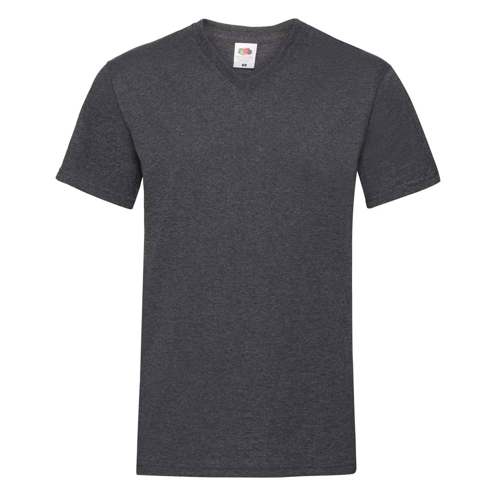 Fruit Of The Loom Valueweight V-Neck T-Shirt Deep Heather Grey Small Fruit Of The Loom Valueweight V-Neck T-Shirt Deep Heather Grey Small