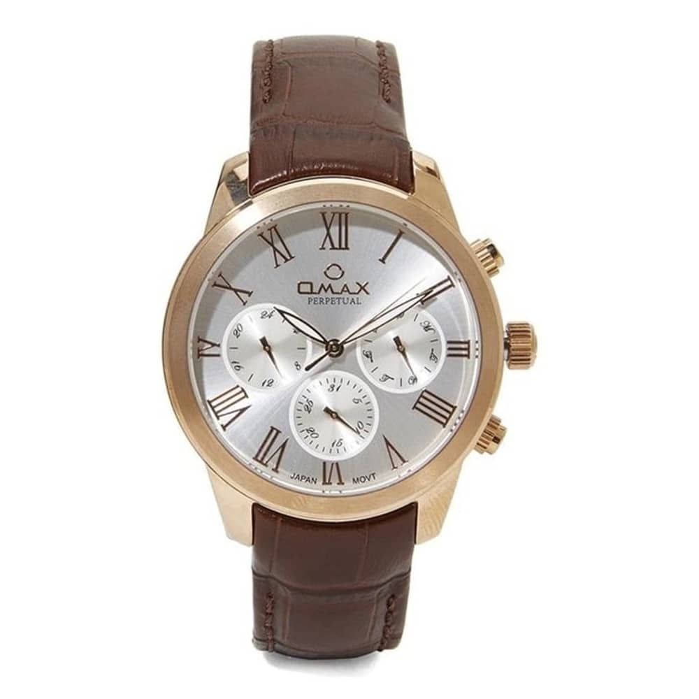 Omax PG10R65I Mens Multifunction Leather Watch Omax PG10R65I Mens Multifunction Leather Watch