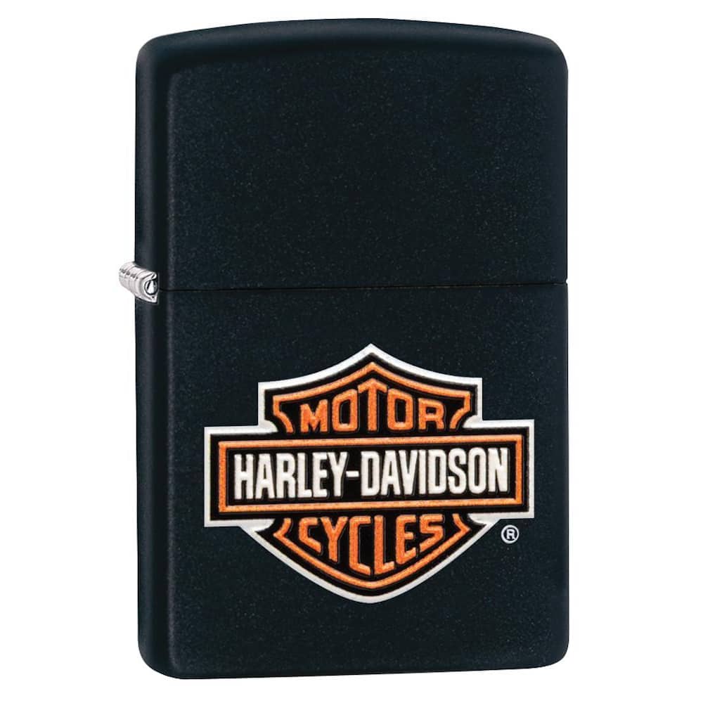 Zippo 49196 Harley-davidson Texture Print Classic Logo Black Matte Lighter