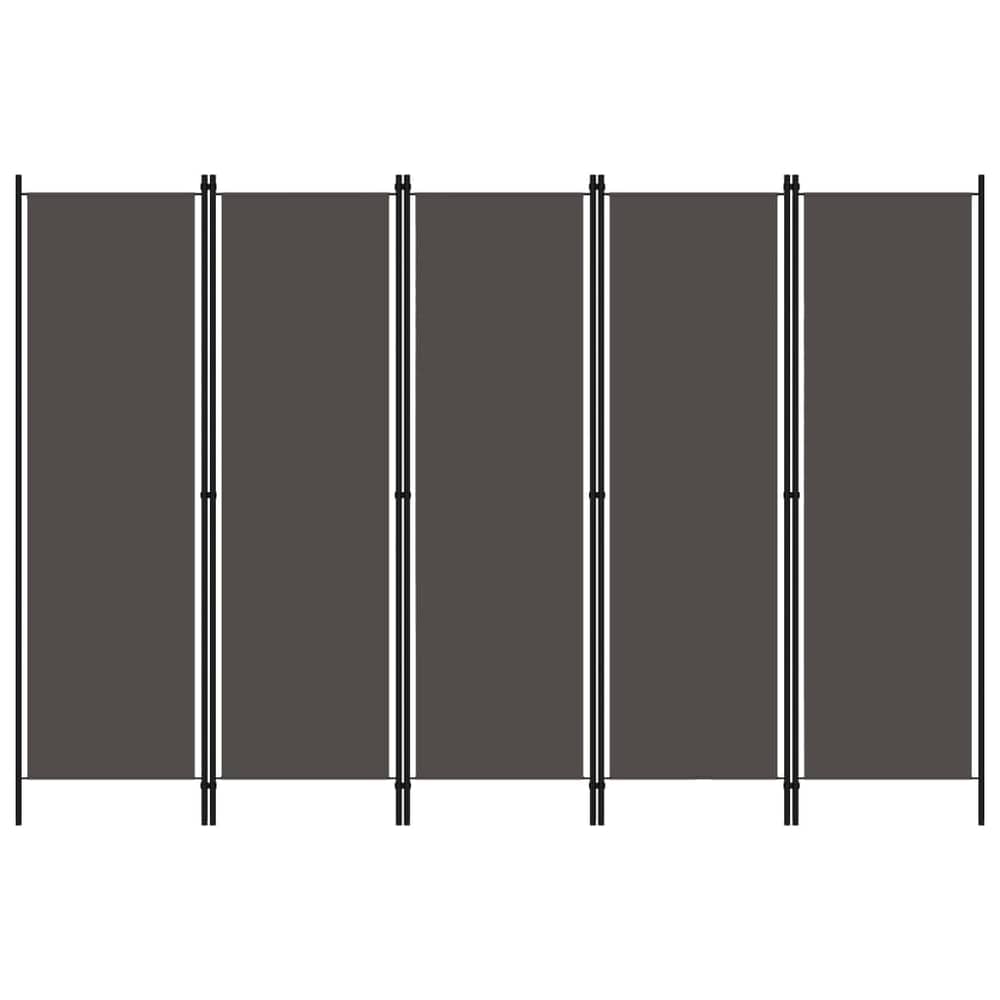 Vidaxl 5-panel Room Divider Anthracite 250x180 Cm