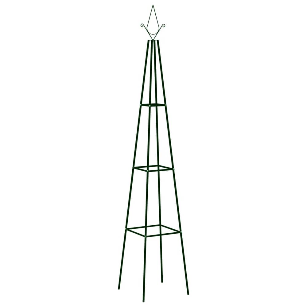 Vidaxl Garden Climbing Plant Racks 2 Pcs Dark Green 35x35x195 Cm Iron
