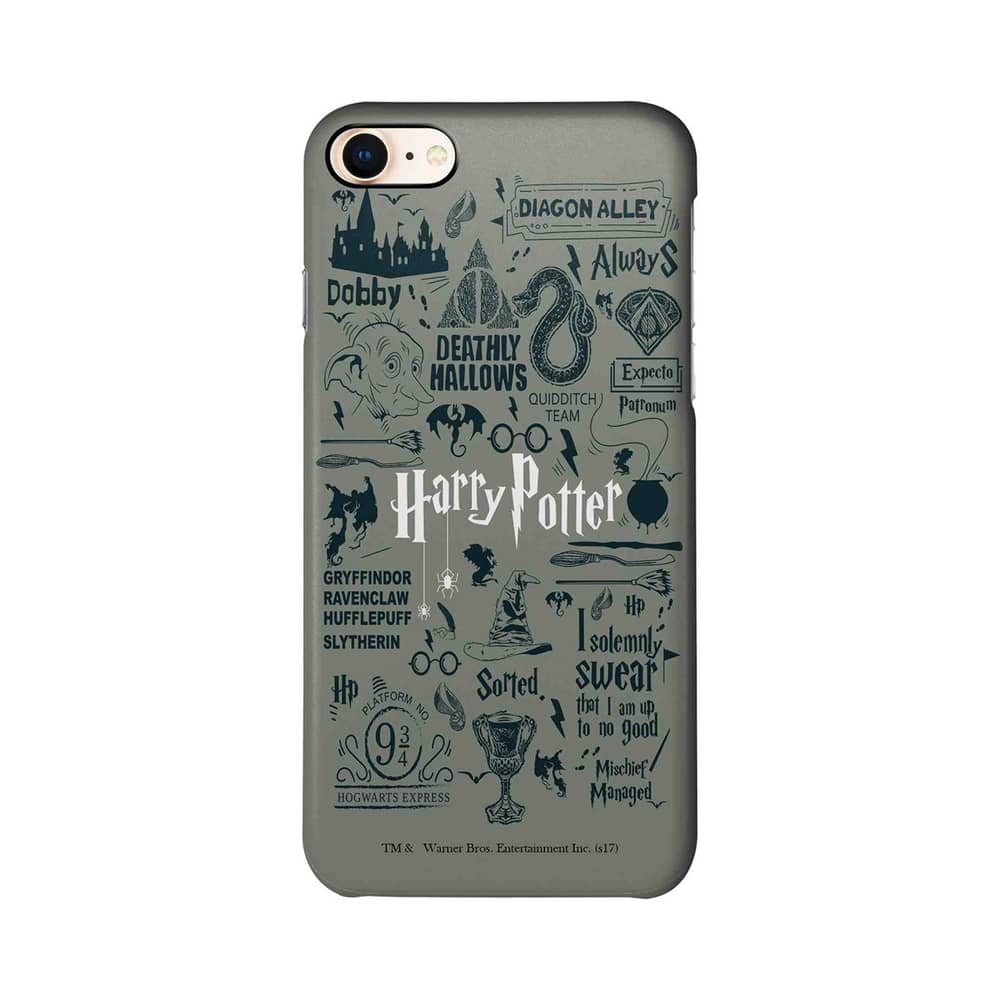 Harry Potter Infographic Grey - Sleek Case for iPhone 7 Harry Potter Infographic Grey - Sleek Case for iPhone 7