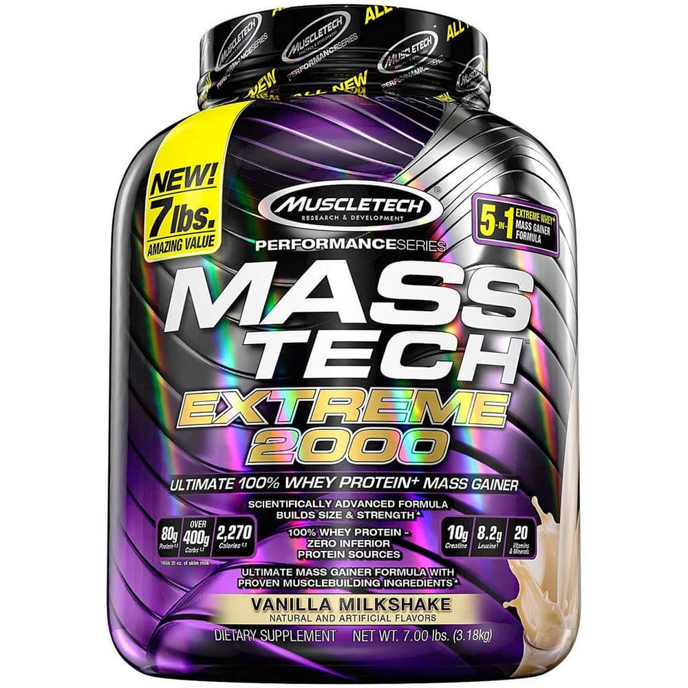 MuscleTech Mass Tech Extreme 2000 Vanilla Milkshake 7LB MuscleTech Mass Tech Extreme 2000 Vanilla Milkshake 7LB