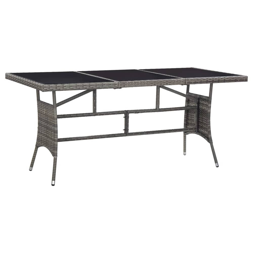 Vidaxl Garden Table Grey 170x80x74 Cm Poly Rattan Vidaxl Garden Table Grey 170x80x74 Cm Poly Rattan
