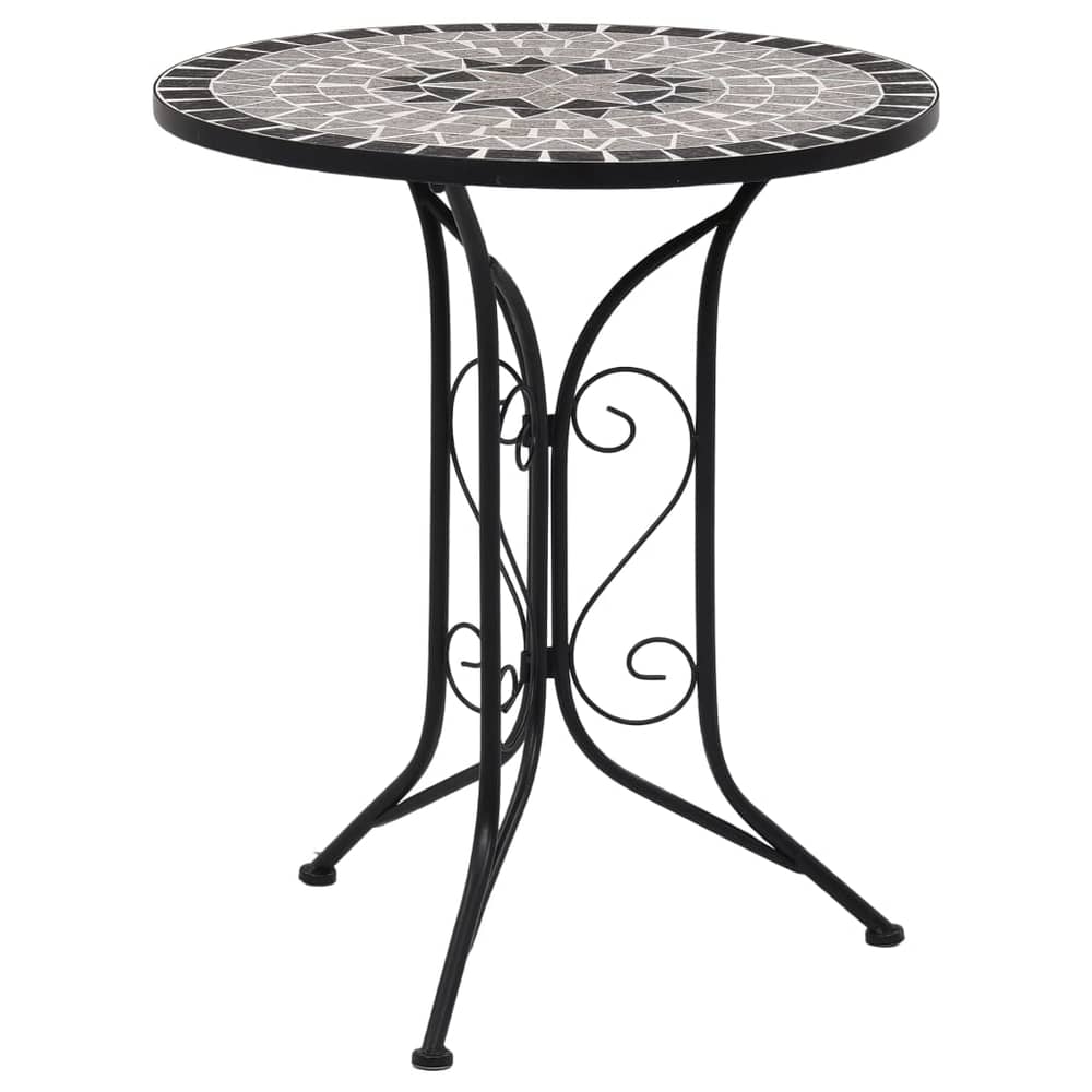 vidaXL Mosaic Bistro Table Grey 61cm Ceramic vidaXL Mosaic Bistro Table Grey 61cm Ceramic