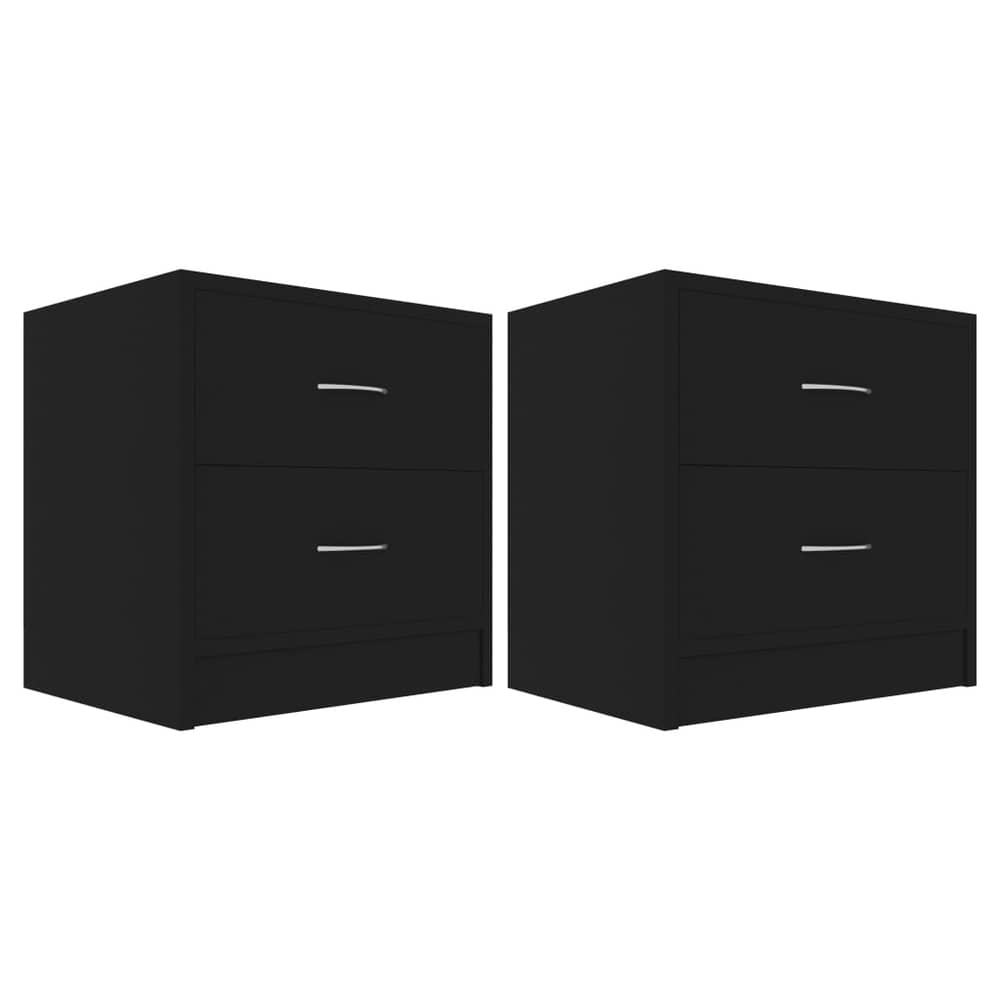 vidaXL Bedside Cabinets 2 pcs Black 40x30x40 cm Engineered Wood vidaXL Bedside Cabinets 2 pcs Black 40x30x40 cm Engineered Wood