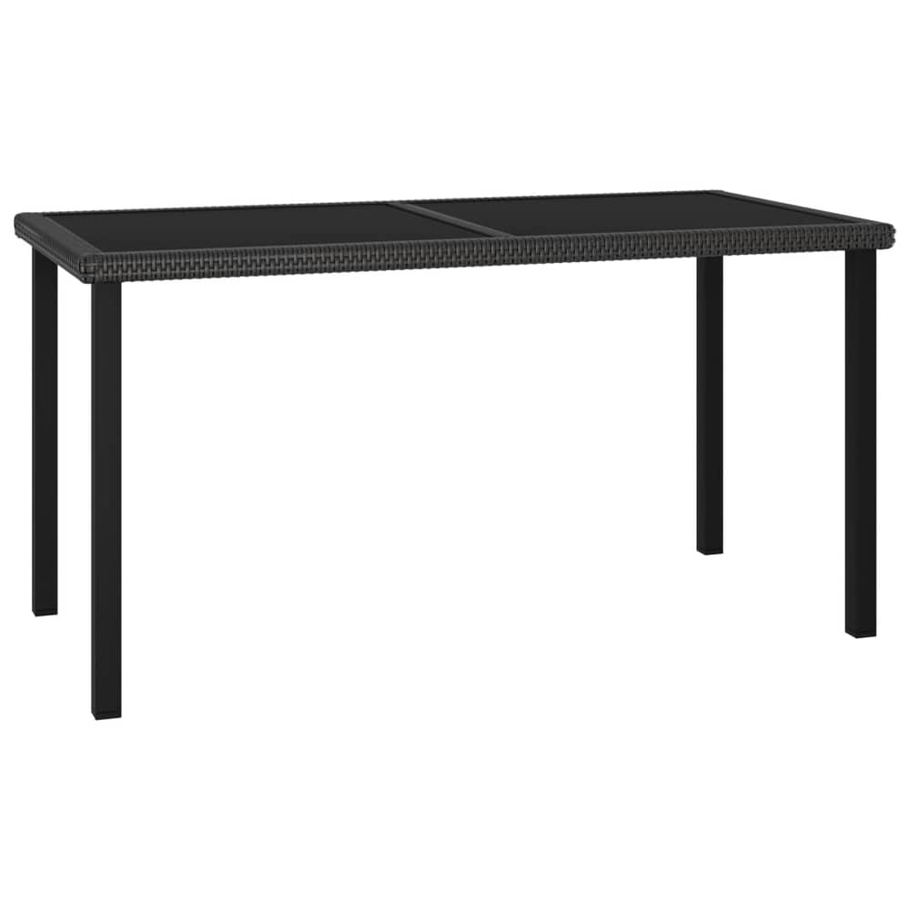 Vidaxl Garden Dining Table Black 140x70x73 Cm Poly Rattan Vidaxl Garden Dining Table Black 140x70x73 Cm Poly Rattan