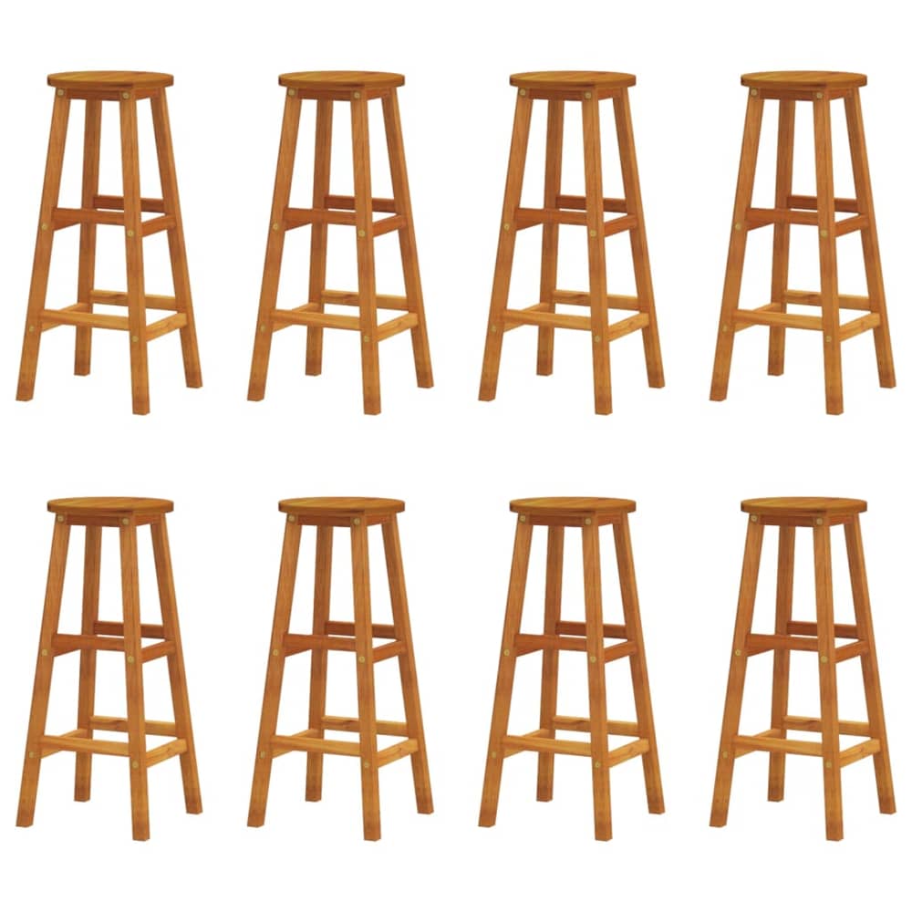 vidaXL Bar Stools 8 pcs Solid Wood Acacia vidaXL Bar Stools 8 pcs Solid Wood Acacia