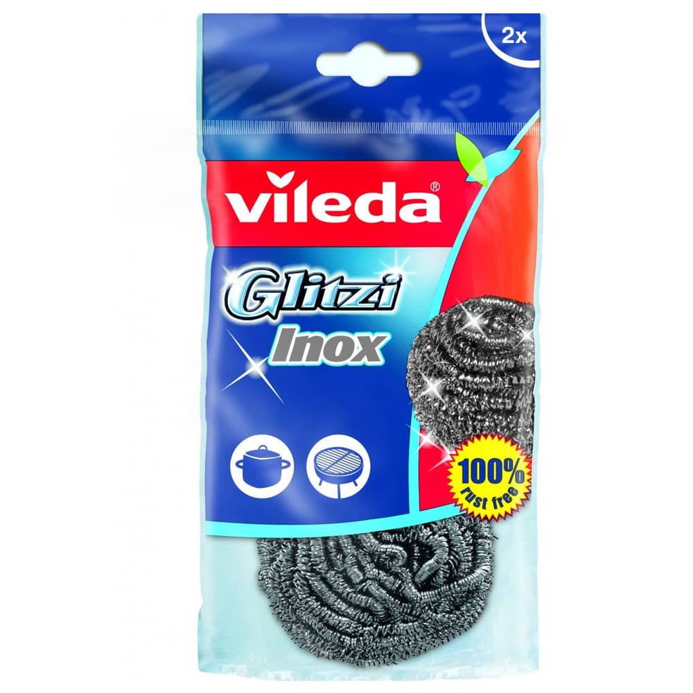 Vileda Inox Metallic Spiral Dish Washing Scourer 2pcs