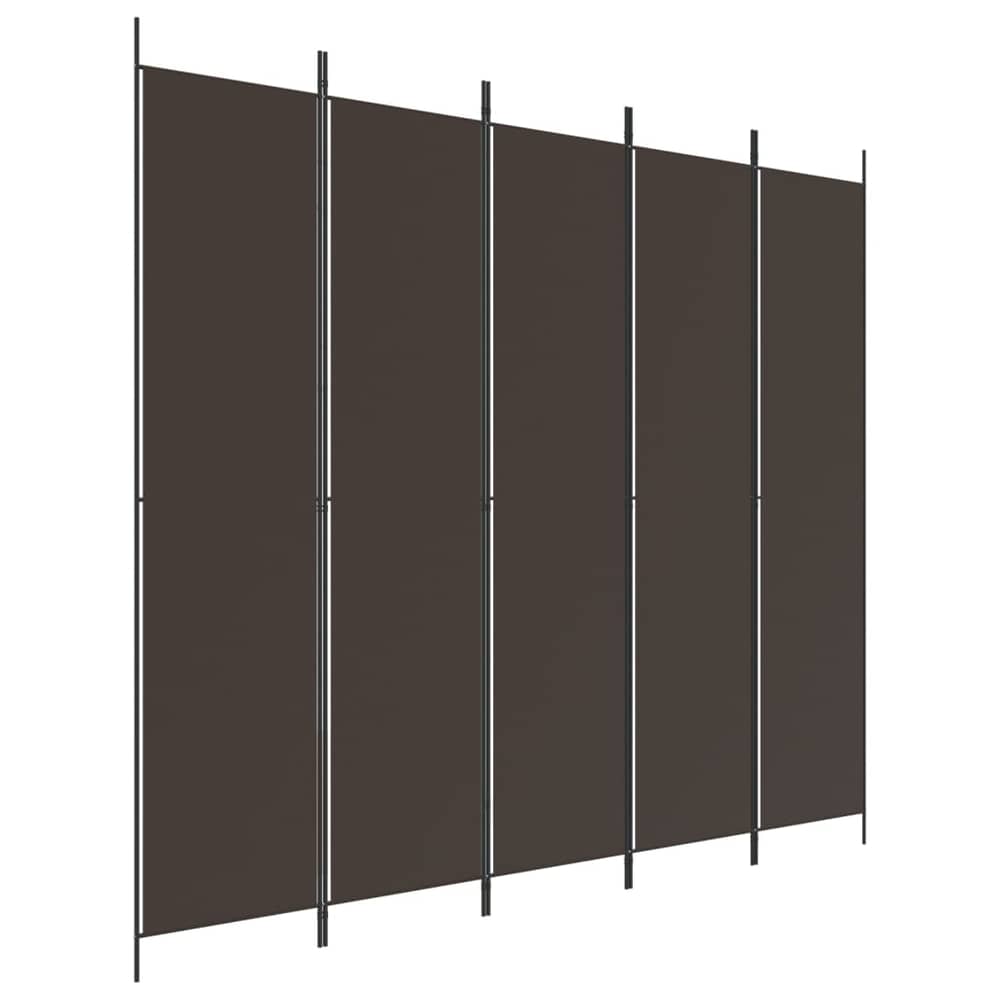 vidaXL 5-Panel Room Divider Brown 250x220 cm Fabric