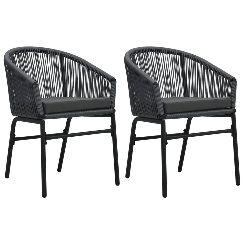 Vidaxl Garden Chairs 2 Pcs Anthracite Pvc Rattan Vidaxl Garden Chairs 2 Pcs Anthracite Pvc Rattan